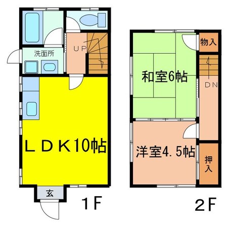 双葉町貸家の物件間取画像